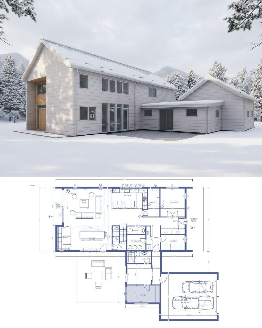 Preview of Nordic Barndominium House